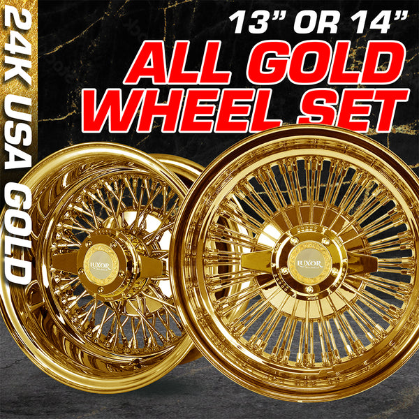 [SALE] ALL 24K GOLD WHEEL SET 13" OR 14"