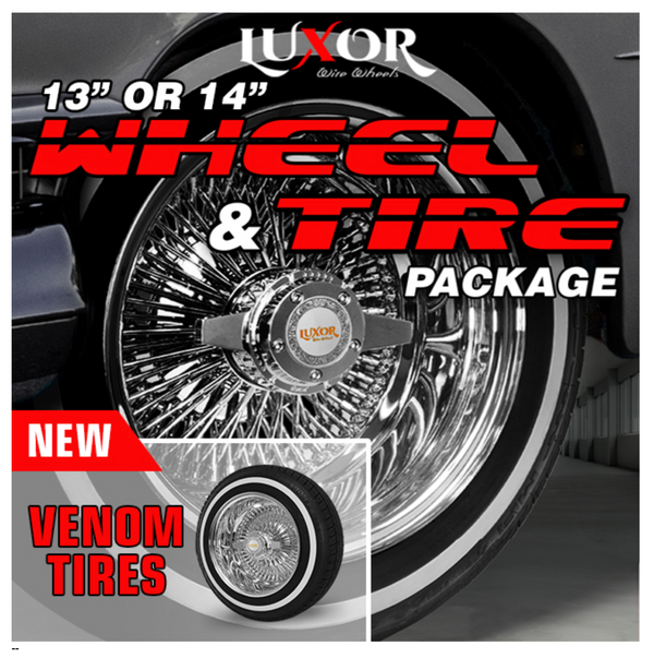 [SALE] 13" or 14" 4PC Chrome Wheel Sets and Free VENOM tires