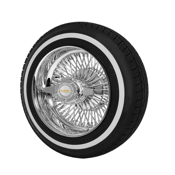 [SALE] 13X7" 4PC 72 Straight Lace chrome wheel set with Free Tires