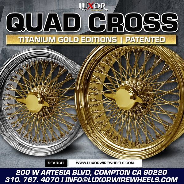 [SALE] 4PC Quad Cross Lace Titanium Gold Center