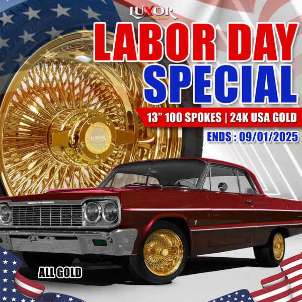 [LABOR DAY SALE] All 24K Gold Wheel Set 13" 100 Spokes