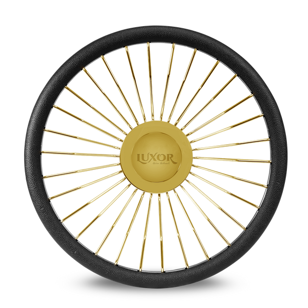 30 Curved Spokes Steering Wheel Gold with Logo