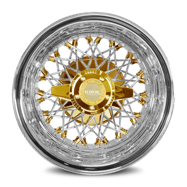 13x7 60 Spoke Triple Cross Lace Reverse Triple Gold