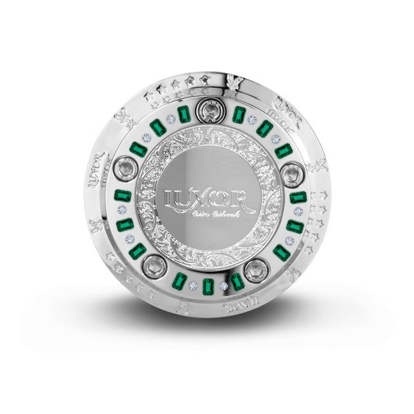 Moneda de 2 barras Emerald Money, imitación cromada